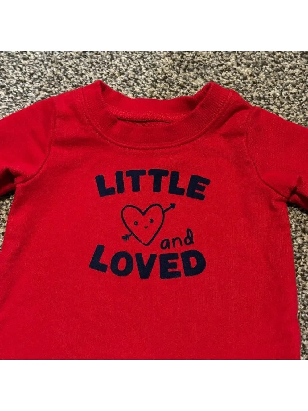 Carter's Red 'Little and Loved' Baby Footie One-piece size 9 months